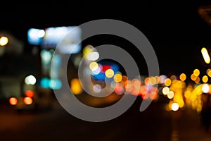 City street lights blur image, for background wallpaper