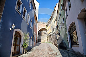 City street of Meissen, Saxony, Germany