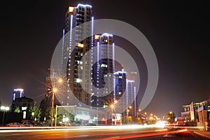 City street at night