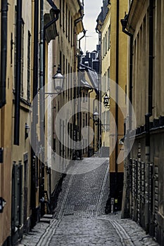 City street of old town, Stockholm