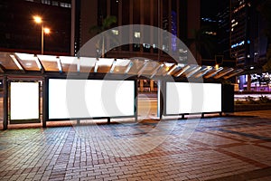 City streetscape backgrounds advertisement lightboxes of night s