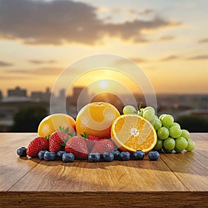 City Sunset Fruit Platter AI-GENERATED