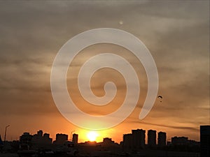 City sunset photo