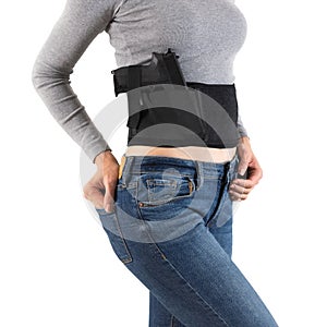 City tactical holster for concealed carrying weapons.