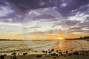 City of Tavira GilÃ£o river sunset panoramic view