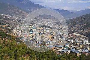 The city of Thimphu, Bhutan