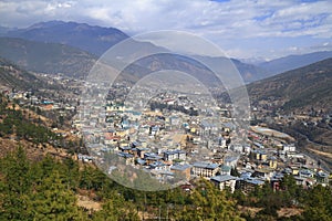 The city of Thimphu, Bhutan