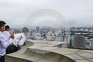 City from the top of the Juche tower, Pyongan Province, Pyongyang, North Korea