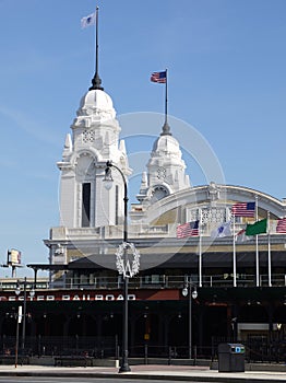 City: train and bus station