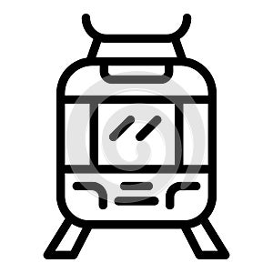 City tram icon, outline style