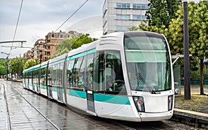 City tram in Paris, France