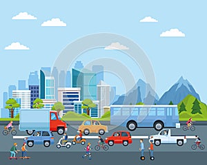 City transportation and mobility cartoons photo