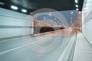 City tunnel road viaduct of night scene