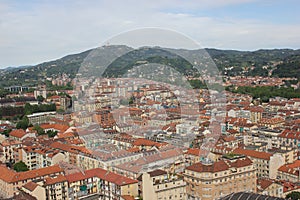 City of Turin view from Mole Antonelliana, Italy.