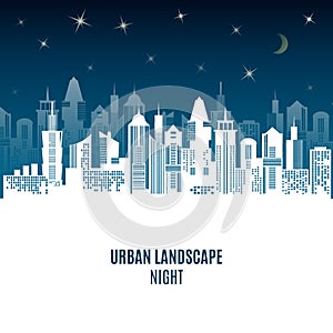 City urban design. Night landscape