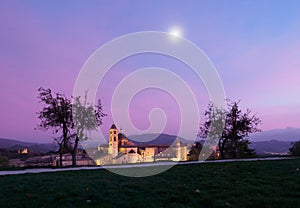 City of Urbino in Italy At Night