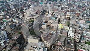 City of Varanasi (Benares) in Uttar Pradesh in India seen from the sky