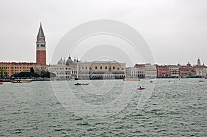 City of Venice from river, Italy