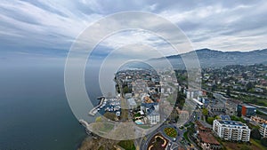 City of Vevey in Switzerland from above