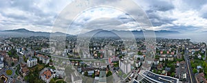 City of Vevey in Switzerland from above