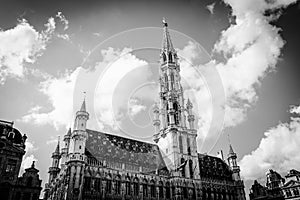 City vieuw of Brussels in black and white photo