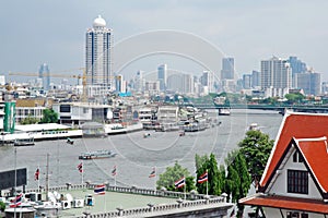 City View of Bangkok from the Chao Phraya river photo