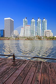 City view at Benjakitti Park, Bangkok, Thailand