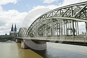 City view of cologne cathedral over the Rhin river