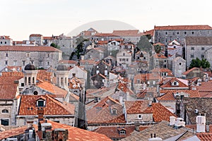 City view of Dubrovnik, Croatia, orange roofs in old town