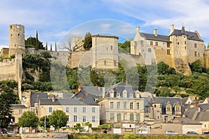 City view and Fortress. Chinon. France