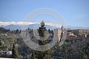 City view of Granada with Alhambra, Andalusia, Spain, white village, pueblo blanco and spanish architecture