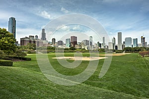 City view from Grant Park Chicago