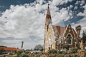 City view and Lutheran Christ Church, Fidel Castro Street, Windhoek Windhuk, Khomas Region, Republic of Namibia photo