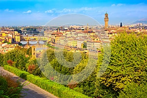 City view with Ponte Vecchio, Florence, Italy