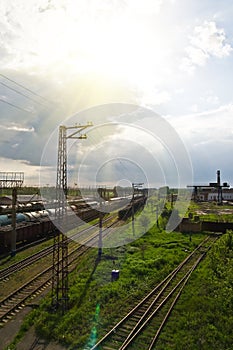 City view and railway statio