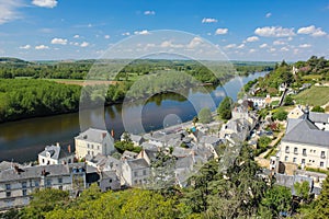 City view and river Vienne. Chinon. France