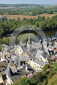 City view and river Vienne. Chinon. France photo