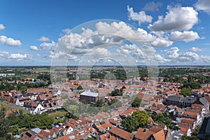 City view from Sint Lievensmonstertoren in Zierikzee. Province of Zeeland in the Netherlands