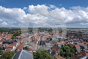 City view from Sint Lievensmonstertoren in Zierikzee. Province of Zeeland in the Netherlands