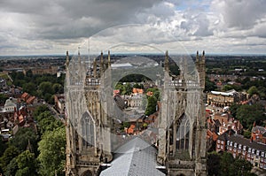 City view from top of York Minster photo