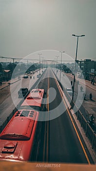 City view from a walkover