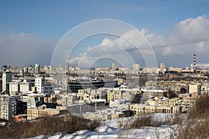 City view on a winter sunny day