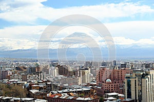 City view of Yerevan and Ararat