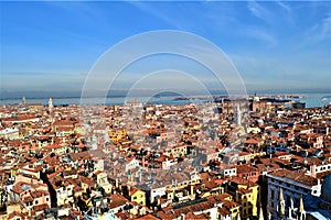 Panoramic view of city Venedig, Italy