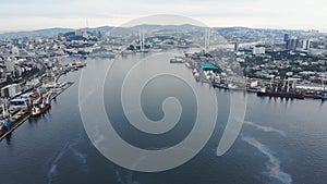 The city of Vladivostok from a bird's-eye view.