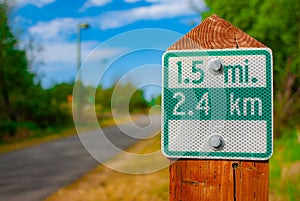 City Walking Trail 1.5 Mile Milepost