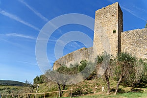 City wall of Castle of Monteriggioni. Tuscany. Italy