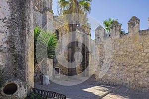 Between the city wall and the church of the Devine Salvador