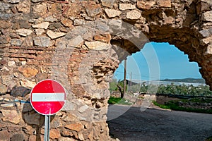 City wall of iznik Nicaea made of red bricks wall photo