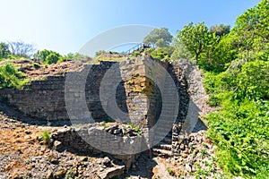 City wall ruins of Troy ancient city in Canakkale. photo